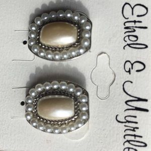 NWT pearl and silver posts